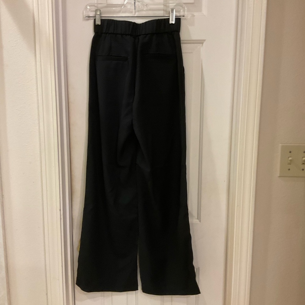 High Waist Pants, Pleated Front, Full Leg, Back Elastic Waist, Belt Loops, Sz S - Picture 7 of 11